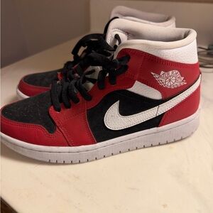 Jordan Athletic Shoes in Red, Black, and White